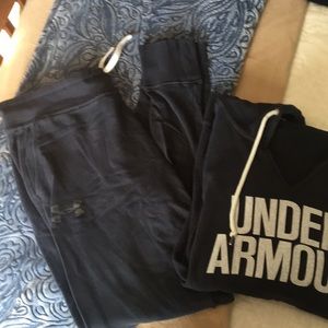 Under armour black sweat suit